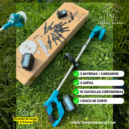 Cortadora Pasto Inalámbrica + 2 Baterías De Litio + Accesorios + ENVÍO GRATIS 🚚📦